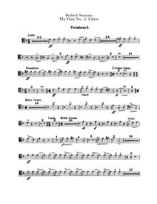 Partition Trombone 1, 2, 3, Tuba, Tábor, D minor, Smetana, Bedřich