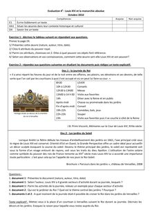 Evaluation 4e : Louis XIV et la monarchie absolue Octobre 2010 E1 ...