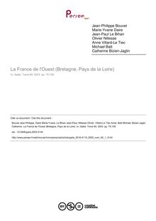 La France de l Ouest (Bretagne, Pays de la Loire) - article ; n°1 ; vol.60, pg 75-105