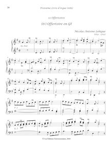 Partition (6e) Offertoire en G♮ (majeur), Troisième Livre d Orgue