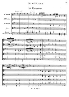 Partition Concert IV, 6 Concerts Transcrits en Sextuor, Rameau, Jean-Philippe