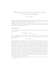 Solutions auto similaires et espaces de donnees initiales pour l equation de Schrodinger