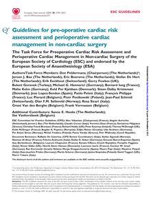 Pre-operative Cardiac Risk Assessment and Perioperative Cardiac Management in Non-Cardiac Surgery