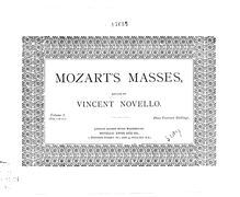 Partition complète, Mass, Krönungsmesse ; Coronation Mass ; Mass No.15 ; Missa par Wolfgang Amadeus Mozart
