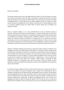Lettre ouverte à François Hollande, de Majed Bamya.