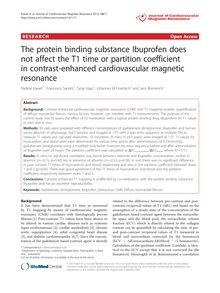The protein binding substance Ibuprofen does not affect the T1 time or partition coefficient in contrast-enhanced cardiovascular magnetic resonance