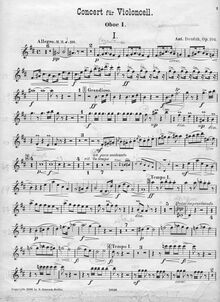 Partition hautbois 1, violoncelle Concerto, Koncert pro violoncello a orchestr