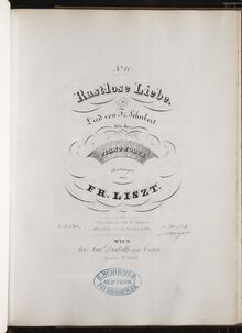 Partition Rastlose Liebe (S.558/10), Collection of Liszt editions, Volume 2