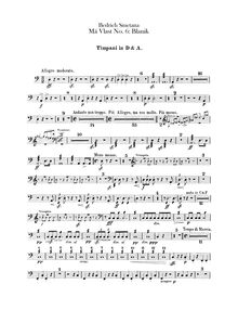 Partition timbales, cymbales, Triangle, Blaník, D minor, Smetana, Bedřich
