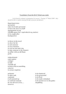 Vocabulary list englsih