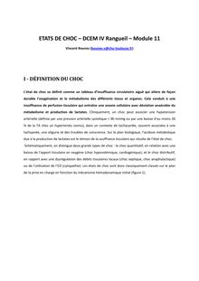 ETATS DE CHOC – DCEM IV Rangueil – Module 11 Vincent Bounes bounes toulouse fr