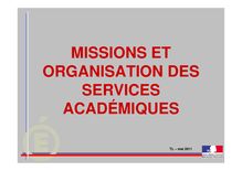Organisation et missions des services académiques