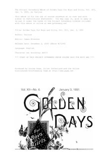 Golden Days for Boys and Girls, Vol. XII, Jan. 3, 1891