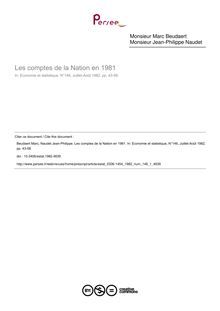 Les comptes de la Nation en 1981 - article ; n°1 ; vol.146, pg 43-58
