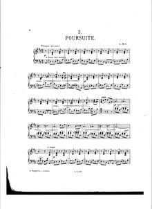 Partition , Poursuite, Impressions poetiques, Douze mélodies pour le Piano seul par A. Keil