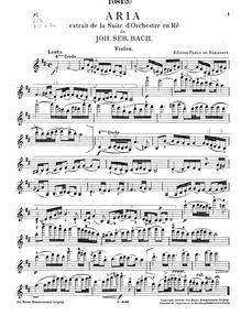 Partition de violon, Orchestral  No.3, Overture, D major