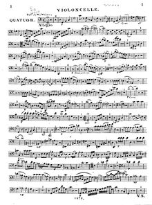 Partition violoncelle, Piano quatuor en C major, Quatuor pour piano forte avec violon, viola & violoncelle, oeuvre XXII.