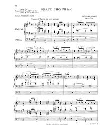 Partition , Grand Choeur en G, Cinq sorties, Op.68, Salomé, Théodore
