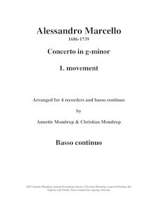 Partition , Allegro moderato - clavecin realization, hautbois Concerto