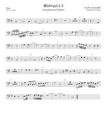 Partition viole de basse, madrigaux, Book 6, Gesualdo, Carlo
