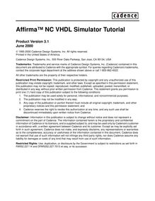 Affirma NC VHDL Simulator Tutorial