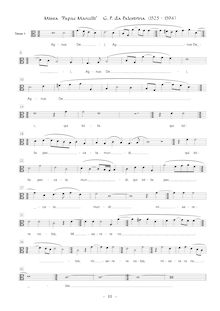 Partition ténor 1 , partie [C3 clef], Missa Papae Marcelli, Palestrina, Giovanni Pierluigi da par Giovanni Pierluigi da Palestrina