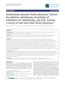Relationships between family physicians’ referral for palliative radiotherapy, knowledge of indications for radiotherapy, and prior training: a survey of rural and urban family physicians