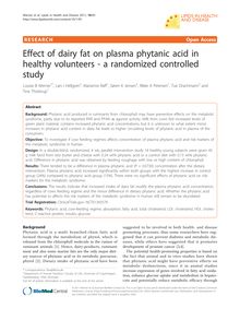 Effect of dairy fat on plasma phytanic acid in healthy volunteers - a randomized controlled study