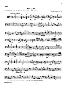 Partition de viole de gambe, Notturno, D major, Beethoven, Ludwig van