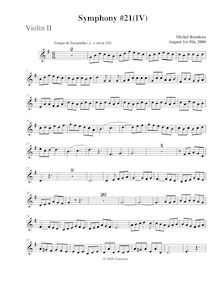 Partition violons II, Symphony No.21, G major, Rondeau, Michel par Michel Rondeau