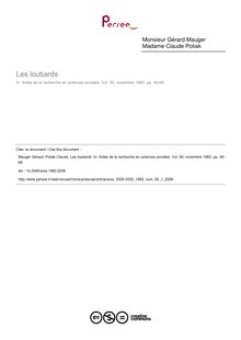 Les loubards - article ; n°1 ; vol.50, pg 49-68