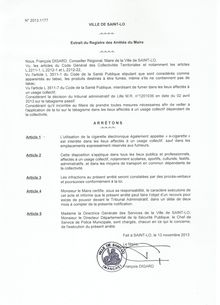 Arrêté préfectoral de la ville de Saint-Lô interdisant la cigarette électronique dans les lieux communaux