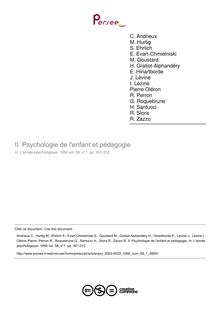 Psychologie de l enfant et pédagogie - compte-rendu ; n°1 ; vol.58, pg 301-312