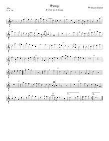 Partition ténor viole de gambe 1, octave aigu clef, chansons of Sundry Natures par William Byrd