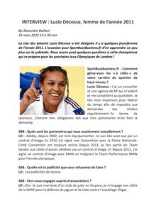 La judoka de l année 2011 : Lucie Décosse
