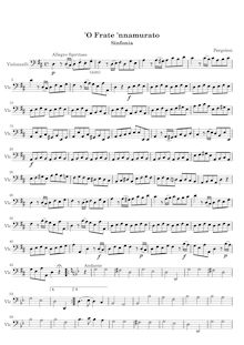 Partition violoncelles / Basses, Lo frate  nnamorato, Commedia musicale