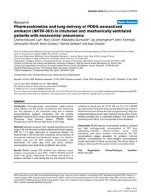 Pharmacokinetics and lung delivery of PDDS-aerosolized amikacin (NKTR-061) in intubated and mechanically ventilated patients with nosocomial pneumonia