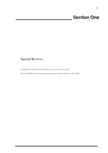 NSW Audit Office - Financial Reports – 2000 - Volume 2 – Special  Reviews