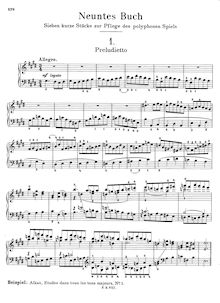 Partition Buch 9: Sieben kurze Stücke zur Pflege des polyphonen Spiels, Klavierübung en 10 Büchern