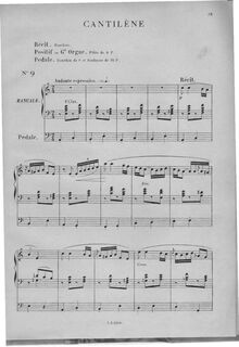 Partition I, Cantilène (La min), Dix pièces pour orgue ou piano pédalier
