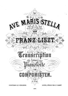 Partition complète (S.506), Ave maris stella, G major (1st version)B♭ major (2nd version)
