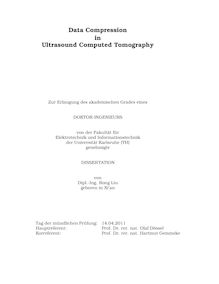 Data compression in ultrasound computed tomography [Elektronische Ressource] / von Rong Liu