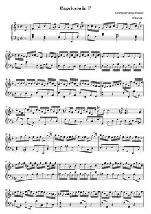 Partition complète, Capriccio en F, F major, Handel, George Frideric