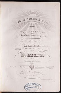 Partition Das Fischermädchen (S.560/2), Collection of Liszt editions, Volume 1