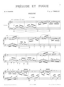 Partition Piano 1, Prélude et fugue, A minor, La Tombelle, Fernand de