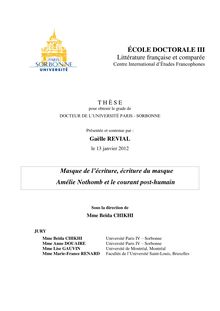 Littérature française et comparée Centre International d Études Francophones