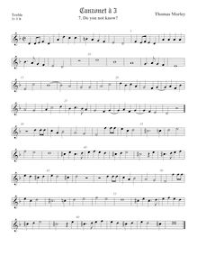 Partition viole de gambe aigue, chansonnettes, ou Little Short chansons to Three Voyces par Thomas Morley