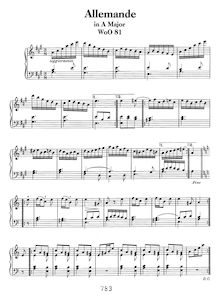 Partition complète, Allemande, A major, Beethoven, Ludwig van par Ludwig van Beethoven