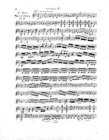 Partition violons II, Symphony No.2, C minor, Ries, Ferdinand