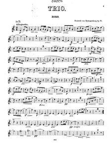 Partition cor , partie, Trio für Pianoforte, Hoboe und cor, Herzogenberg, Heinrich von